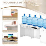 Reception Desk, Modern Front Desk with Lockable Drawer & Cabinet, Retail Counter Checkout Table, Computer Workstation for Lobby, Salon, Office OQTUHWM