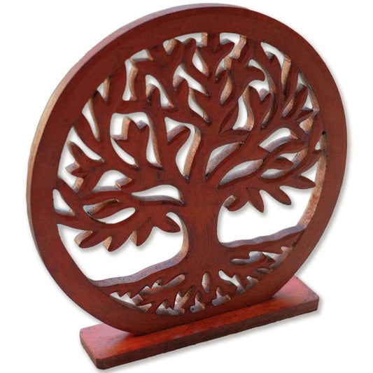 Tree Of Life Decor - Farmhouse Shelf Decor For Living Room | Wood Boho Table Decor Aesthetic | Wooden Modern Sculptures | Spiritual Decor Natural Zen For Fireplace Mantle, Tabletop, Shelves & Bedroom