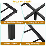 ARFARLY Floating Queen Bed Frame with LED Lights and Charging Station, Metal Platform Bed Frame Queen Size with Upholstered Headboard, No Box Spring Needed, Anti-Noise, Easy to Assemble ARFARLY