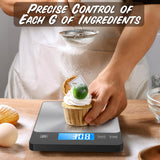 NASA-Grade 33lb Digital Kitchen Scale, Precisely Measures Grams and Ounces for Baking and Cooking,304 Stainless Steel TRUDIN