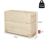 TRUEAURA Wood Raised Garden Bed, Rectangular Planter Box Outdoor Large Tall Trough 39"x28"x15" Flower Planters Boxes with Bottom for Plants Herb Patio Porch Balcony Privacy Screen TRUEAURA