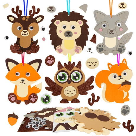 Fennoral 12 Pack Animal Craft Kit for Kids Make You Own Animal Foam Stickers DIY Arts and Crafts for Kids Boys Girls Party Decoration Birthday Gifts Fennoral
