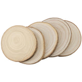 KINJOEK 10 PCS 7-8 Inch Large Natural Wood Slices with Bark, Unfinished Wooden Coasters Circles, Blank Round Wood Ornaments Slices Bulk for Centerpieces Craft Wedding Party Christmas Decor KINJOEK
