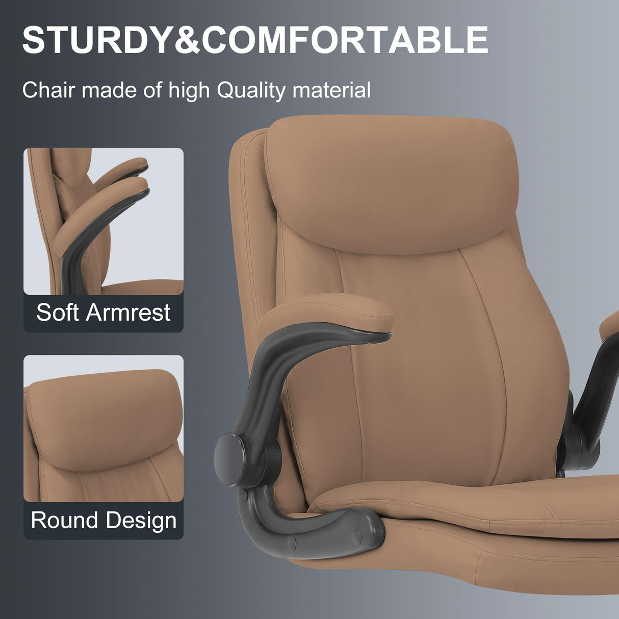 Misolant Tall Office Chair, Drafting Chair for Standing Desk, High Desk Chair with Adjustable Height and Flip-up Arm, Leather Office Drafting Chair, High Office Chair for Counter Height Desk Misolant