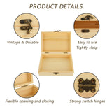 Acrux7 4 Pack Unfinished Wood Boxes, 7.2 Inch Unpainted Wooden Box with Hinged Lid, Small Plain Pine Wood Storage Boxes for Crafts, DIY, Jewelry, Keepsake (7.2x5x2.5 Inch) Acrux7