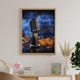 GHENBLT Microphone with Music Notes 5D Diamond Painting Kits for Adults Beginners Large Round Diamond Art Painting DIY Full Drill Diamond Dots Wall Paintings Gem Art for Gift Home Wall Decor 12"x16" GHENBLT