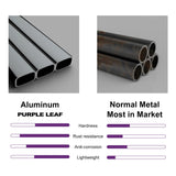 PURPLE LEAF 11 Pieces Outdoor Patio Dining Set with 10 Folding Portable Chairs and 1 Rectangle Aluminum Table, Foldable Adjustable High Back Reclining Chairs with Soft Cotton-Padded Seat, Black PURPLE LEAF