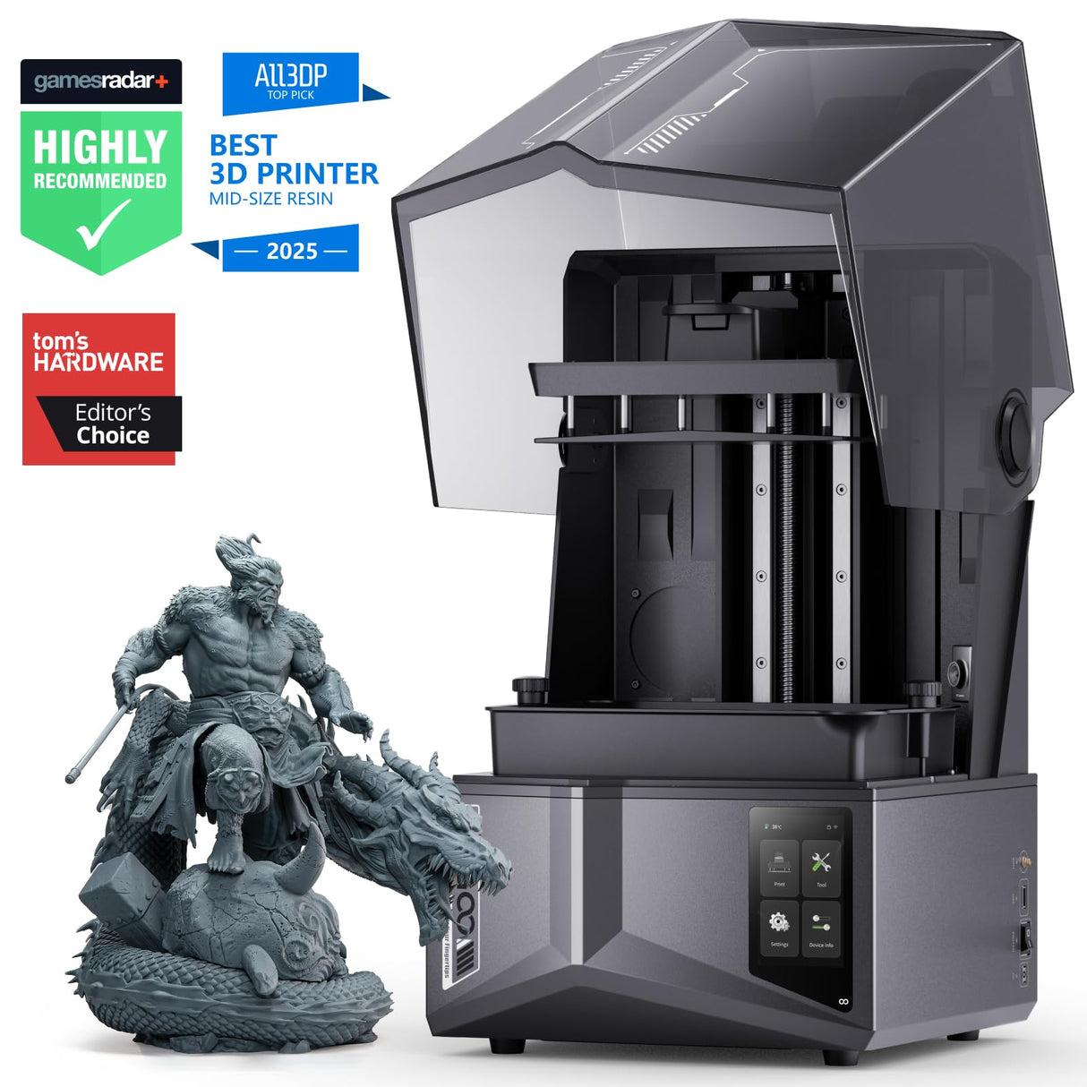 ELEGOO Saturn 4 Ultra 12K Resin 3D Printer, with Smart Automatic Leveling, 10-Inch 12K Monochrome LCD, 150mm/h Faster Printing Speed,8.62x4.84x8.66 Inch Printing Size ELEGOO