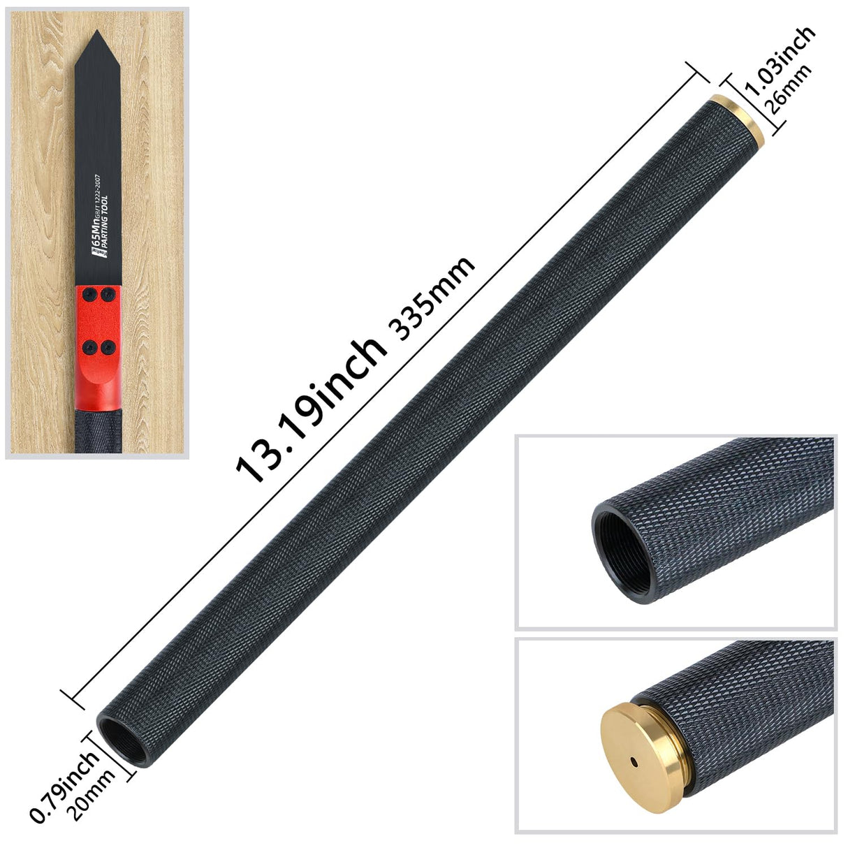 ViewReal Woodturning Parting Tool,Durable Wood Lathe Tools 65Mn Steel Blade, Aluminum Alloy Handle, Precision Wood Lathe Chisel for Carving and Cutting – Ideal for Craftsmen and Hobbyists ViewReal