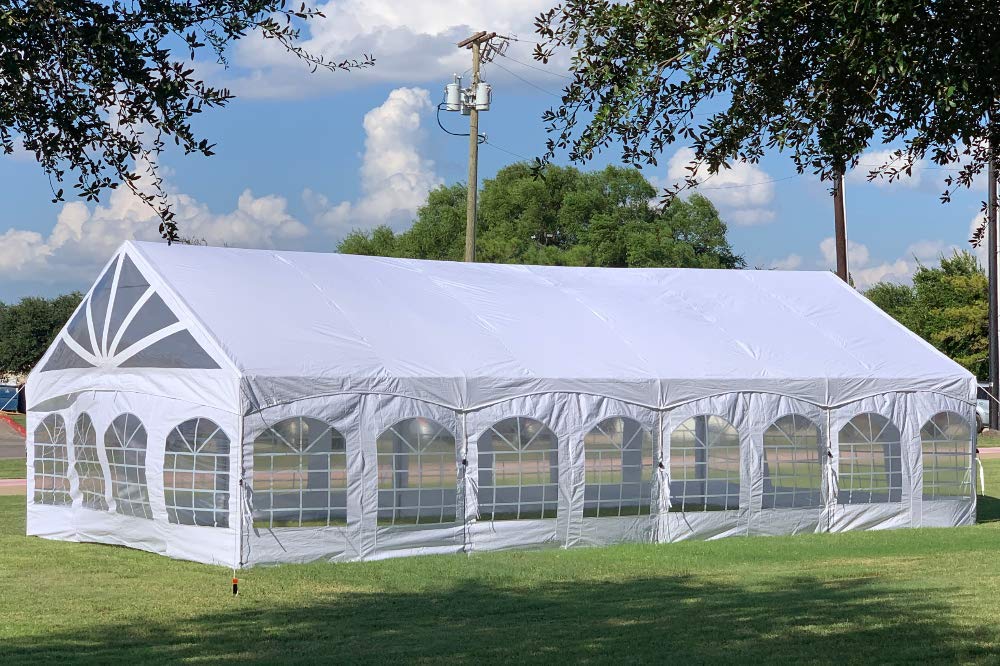 DELTA 40'x20' PE Marquee Party Tent, Tents for Parties, Large Wedding Tent, Carpas para Fiestas,Heavy Duty Canopy, Outdoor Event with Waterproof Top + 5 Storage Bags - WoodArtSupply