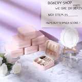 Canlierr Small Travel Jewelry PU Leather Boxes Bulk for Women Girls, Bridesmaid Gift Boxes Portable Jewelry Organizer for Rings (Pink, 12 Pcs) Canlierr