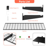 TORACK 2 Pack Garage Wall Shelves, 15" x 45" Wall Mounted Wire Shelves for Garage Heavy Duty Wall Shelving(Pack of 2, Black) TORACK