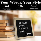 C CRYSTAL LEMON Letter Board, 336 Letters Numbers & Symbols, Felt Letter Board, 10x10 inches, Changeable Wooden Message Board Sign, Wood Frame, Wall Mount, with Display Stand (Black) C CRYSTAL LEMON