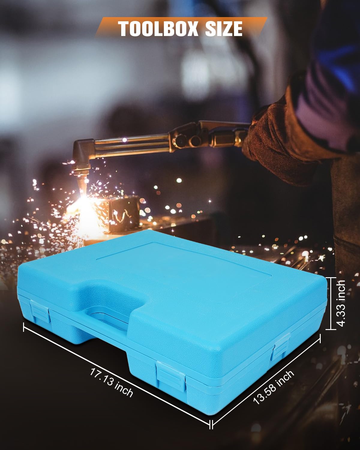 Oxygen Acetylene Torch Kit Oxy Gas Welding Cutting Brazing Set Portable Welder Tool Nozzles Regulator Hose Gauges Blue Case Cuilvu