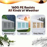 20x20 Heavy Duty Party Tent Upgraded Galvanized Wedding Tent Outdoor Gazebo Event Shelter Carport Canopy Tent with 2 Storage Bags & Reinforced Frame PEAKTOP OUTDOOR