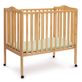 Delta Children Folding Portable Mini Baby Crib with 1.5-inch Mattress - Greenguard Gold Certified, Natural Delta Children