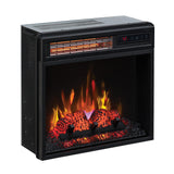 ClassicFlame 18" Infrared Quartz Electric Fireplace Insert with Safer Plug, Black ClassicFlame