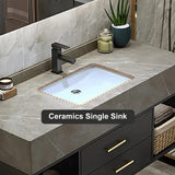 Weibath 35'' Floating Bathroom Vanity with Sintered Stone Sink 2 Drawers (Black, 35.4" W x 18.9" D x 21.64" H) Weibath