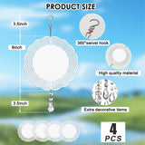 Sublimation Wind Spinner Blanks 8 Inch 4 Pack Wind Spinners Sublimation Blanks with Crystal Pendant Aluminum Metal Wind Spinners for Yard Garden Indoor Outdoor Window Porch Decoration（Round CHONOVO