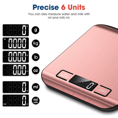 Mik-Nana Food Scale, 22lb Digital Kitchen Scale Weight Grams and Ounces for Baking Cooking Coffee Package Postage, 6 Units with Tare Function, LCD Display, Easy Clean Stainless Steel Mik-Nana