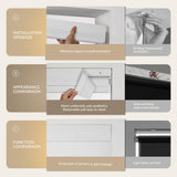 Boolegon No Drill No Tools Roller Shades for Windows, Blackout Linen Fabric, Cordless Roller Blinds, Thermal Insulated UV Protection Window Shades for Home,Bedroom,Office, Blackout-Beige,Custom Size Boolegon