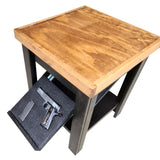 American Furniture Classics Gun Concealment Nightstand End Table, Chic Black with Honey Top American Furniture Classics