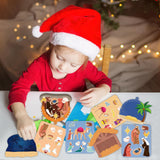 Christmas Nativity Ornament Crafts for Kids - 16 Pack Make Your Own Nativity Scene Ornament Kit with Nativity DIY Craft Stickers Cutouts for Kids Xmas Tree Holiday Classroom Art Activity Party Favors VABAMNA