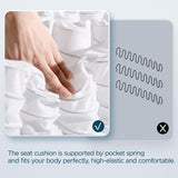 Topeakmart Fabric Recliner Sofa Push Back Recliner Chair Adjustable Modern Single Reclining Chair Upholstered Sofa with Pocket Spring Living Room Bedroom Home Theater Blue Topeakmart