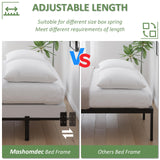 King Metal Bed Frame, 7 Inch Low Heavy Duty Platform Bed Frames King Size for Box Spring and Mattress, Easy Assembly, Noise-Free, Adjustable, Black Mashomdec