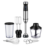 GDOR 1000W 6-in-1 Immersion Blender, Stainless Steel Scratch Resistant Immersion Blender Handheld with 20 Speeds, Hand Blender with Whisk, Chopper, Beaker, Egg Beaters and Dough Hooks, Black GDOR