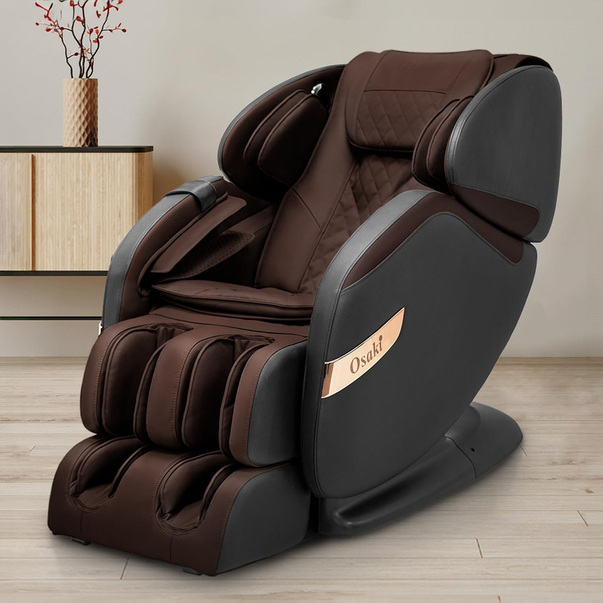 Osaki OS- Massage Chair, Polypropylene, Black & Brown Osaki