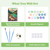 MOGTAA Mountain Paint by Number Kit for Adults Beginners Framed, Adult Paint by Number Kits On Canvas, Easy Adults' Paint-by-Number Kits, DIY Mountain Oil Painting Kits for Home Decor, 8x12in MOGTAA