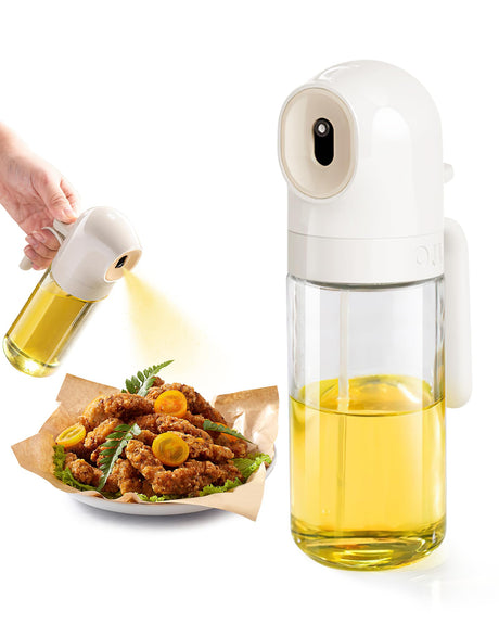 YUPER Oil Sprayer for Cooking, 250ml Refillable Glass Olive Oil Spray Bottle, Continuous oil dispenser for kitchen, 8.4oz Olive Oil Mister Kitchen Gadgets for Air Fryer,Salad, Baking, BBQ YUPER