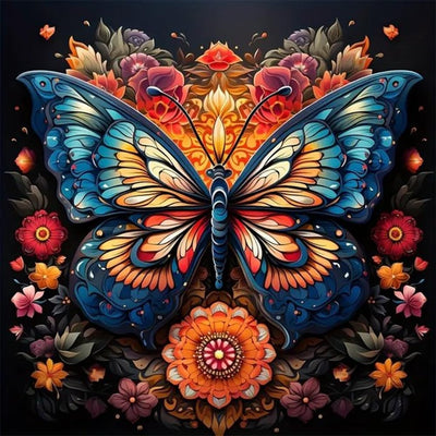 Anuver Diamond Art Butterfly Kit, Flower Diamond Painting Kit for Adults, 5D DIY Full Diamond for Beginners, Gem Craft Painting Home Wall Decoration, 12x12 Inch