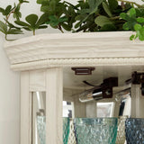 JIJIWANG 70" H Lighted Corner Curio Cabinet - Glass Display Shelf with Tempered Glass Doors, Adjustable Shelving, and Included Bead Bulb - Ideal Bar Cabinet for Home Decor-White JIJIWANG