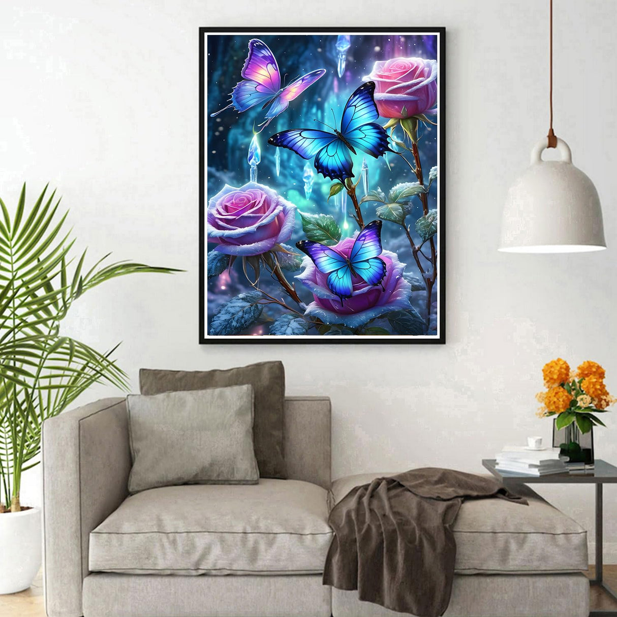 DPHERO Butterfly Diamond Painting Kits for Beginners Adults,5D DIY Roses Diamond Art Kits,Round Full Drill Fantasy Diamond Painting Art,DIY Painting by Numbers Diamond Art Painting 12x16 inch DPHERO