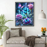 DPHERO Butterfly Diamond Painting Kits for Beginners Adults,5D DIY Roses Diamond Art Kits,Round Full Drill Fantasy Diamond Painting Art,DIY Painting by Numbers Diamond Art Painting 12x16 inch DPHERO