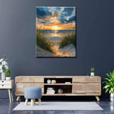 Tropical Seascape Painting Paint by Number Kits 16 x 20 inch Sea Scene at Sunset Canvas DIY White Beach Painting for Kids Adults Beginner with Brushes and Acrylic Art Office Gift(Without Frame) Tucocoo
