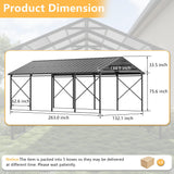 ALAULM 12x22 FT Heavy Duty Carport with Galvanized Steel Roof and Enhanced Frame, Durable Metal All Weather Carport Garage for Cars,Trucks,Boats,and Tractors ALAULM
