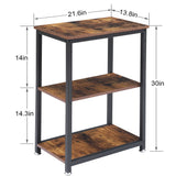 VECELO Tall End Side Table,30" Height Nightstand with 3-Tier Storage Shelf for Living Room Bedroom Office Hallway Study VECELO
