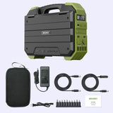 BROWEY Portable Power Station 1000W with Built-in Solar Panel, 614WH/192000mAh LiFePO4 Battery Pack, Solar Generator with AC/DC/USB/PD Outputs for Outdoor Camping, RV Travel, Emergency Preparedness BROWEY