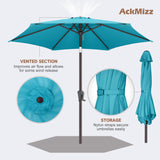AckMizz 7.5ft Outdoor Patio Umbrella - Table Umbrella Waterprool UV Protection, Sombrillas de Patio with Push Button Tilt&Crank, Sun Umbrella for Pool, Porch, Garden, Deck, Backyard(Sky Blue) AckMizz