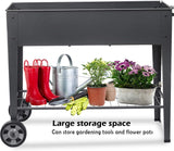 FOYUEE Raised Planter Box with Legs Outdoor Elevated Garden Bed On Wheels for Vegetables Flower Herb Patio FOYUEE
