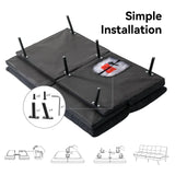 Hcore Polyester Memory Foam Convertible Futon Sofa Bed, Small Splitback Loveseat, 68" L x 32.3" W x 30.7" H, Black Hcore