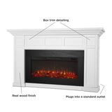 Real Flame Alcott 75” Electric Fireplace with Mantel for Living Room or Bedroom, Replaceable Fireplace Insert Heater, Realistic Log and Flame Effect, Remote Control, Timer Real Flame