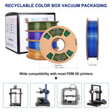 IKSYTEM 3D Printer Filament Bundle, Dual Color Filament, Silk PLA Filament 1.75mm Bundle, Silk Gold Purple, Silk Red Green, Silk Blue Green, Silk Red Blue, 3D Printing Filament, 250gX 4 PLA Spools IKSYTEM