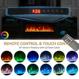 oneinmil Fireplace TV Stand with 36" Electric Fireplace, LED Light Entertainment Center with Modern Wood Texture, Highlight Storage Cabinet for TVs Up to 90", 79 inches, Black oneinmil