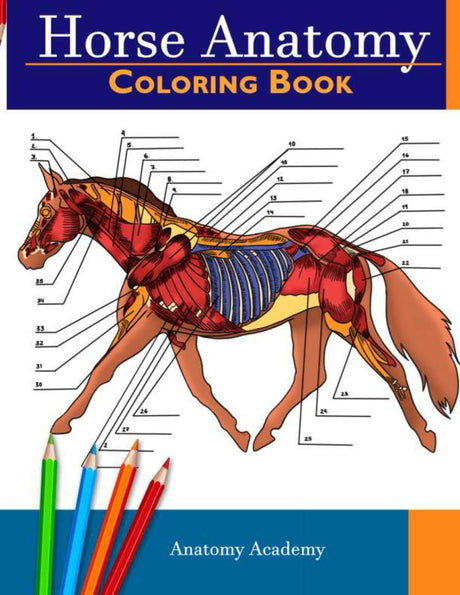 Horse Anatomy Coloring Book: Incredibly Detailed Self-Test Equine Anatomy Color workbook | Perfect Gift for Veterinary Students, Horse Lovers & Adults WoodArtSupply