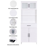 Spirich Tall Bathroom Storage Cabinet, Floor Storage Cabinet with Double Doors and Drawers, Freestanding Wood Cabinet for Bathroom, Living Room, Kitchen, Whtie Spirich