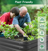 waaliji 3x3x1 FT Raised Garden Bed with Steel Cable, Elevated PP Planter Box Stand for Gardening, Backyard Patio Ground Raised Bed for Planting Vegetables Flower Herb and Succulents, Black waaliji